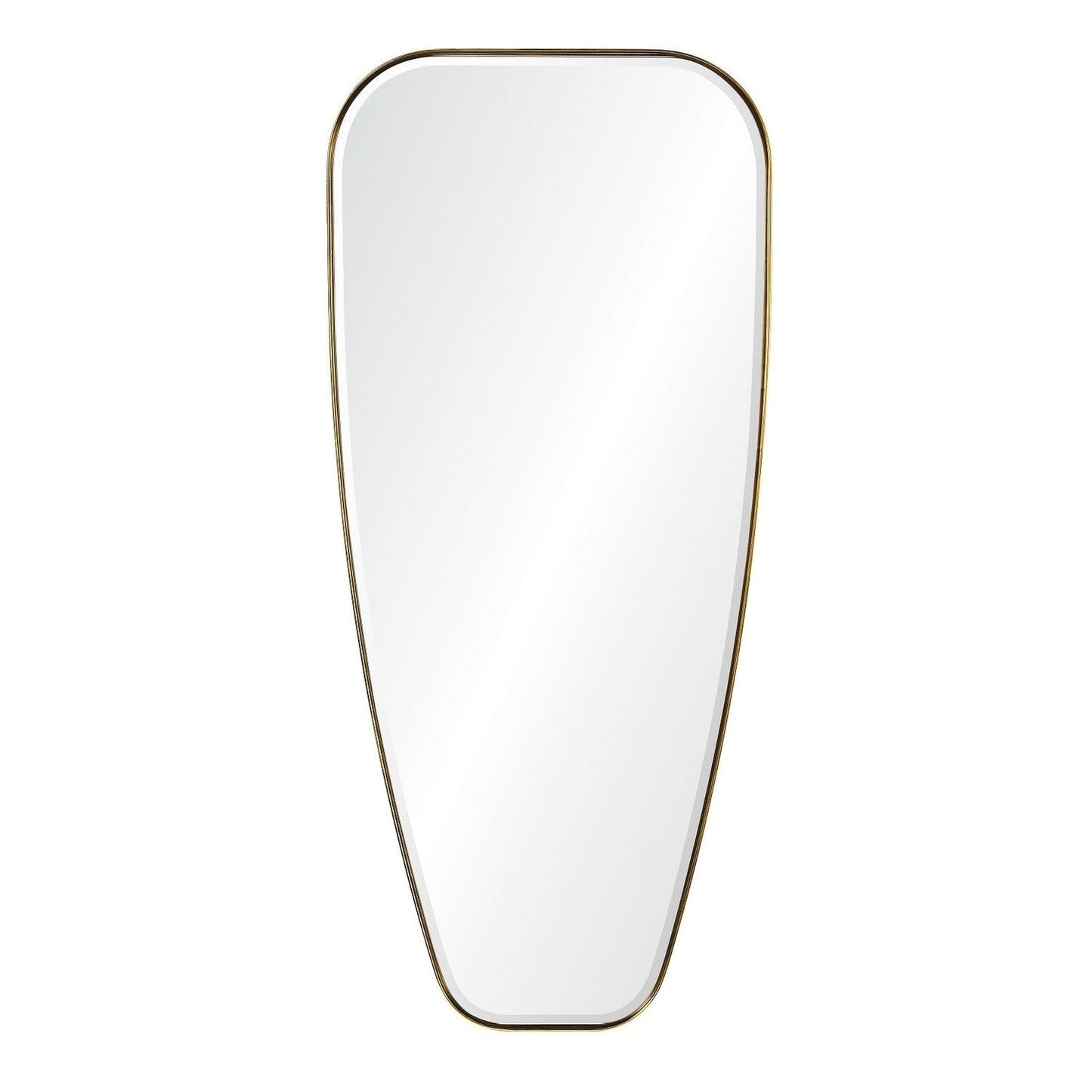 Mirror Home 19" x 42"Hand welded polished stainless steel bathroom mirror finished in burnished brass.