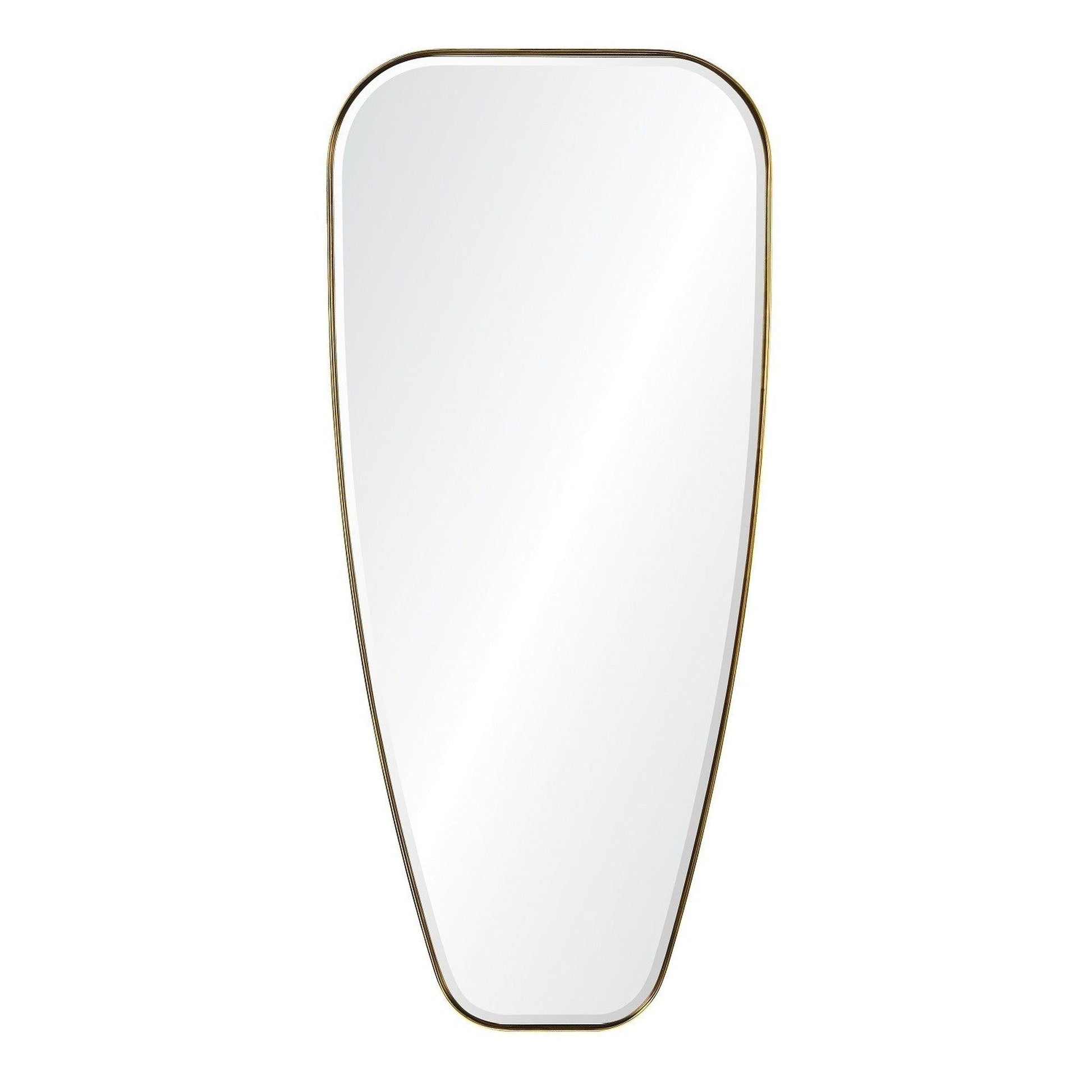 Mirror Home 19" x 42"Hand welded polished stainless steel bathroom mirror finished in burnished brass.