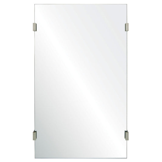 Mirror Home 24" x 40"Rectangle bathroom mirror with hand cut and polished stainless steel details.