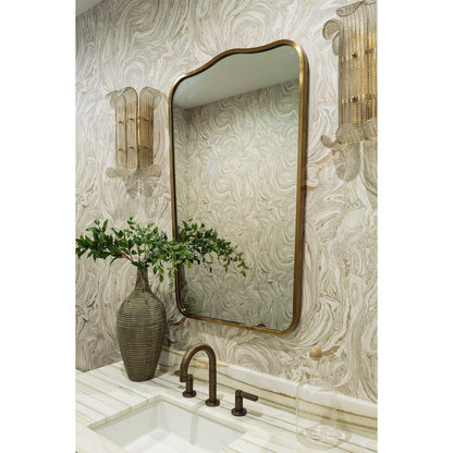 Mirror Home 26" x 42"Hand welded stainless steel bathroom mirror finished in antiqued light bronze.
