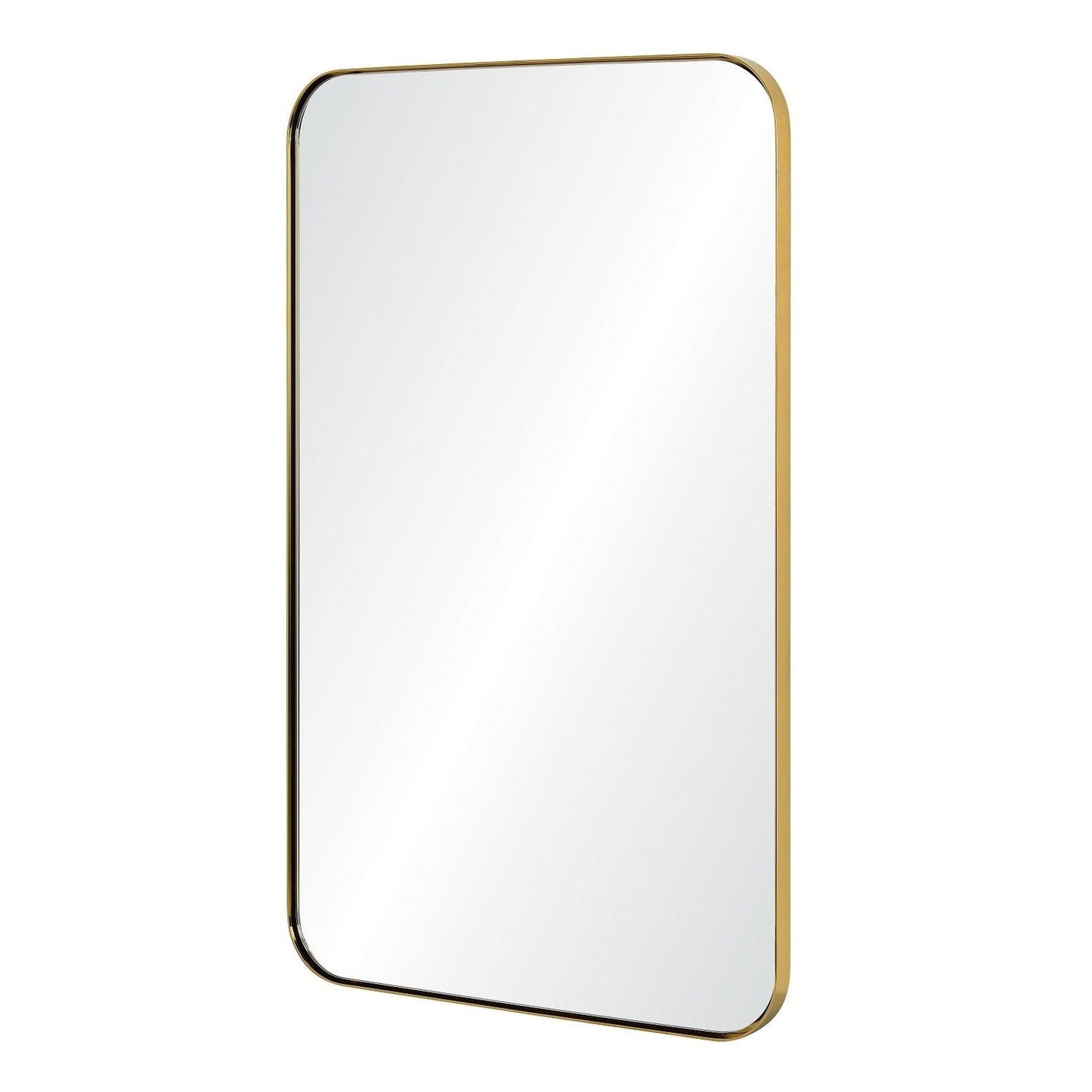 Mirror Home 26" x 42"Hand welded stainless steel bathroom mirror finished in burnished brass.