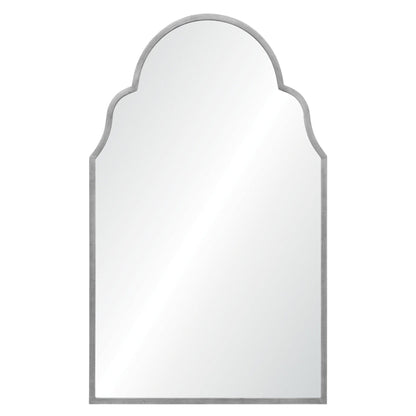 Mirror Home 32" x 52" Hand welded iron arc bathroom mirror finished in antiqued silver leaf.