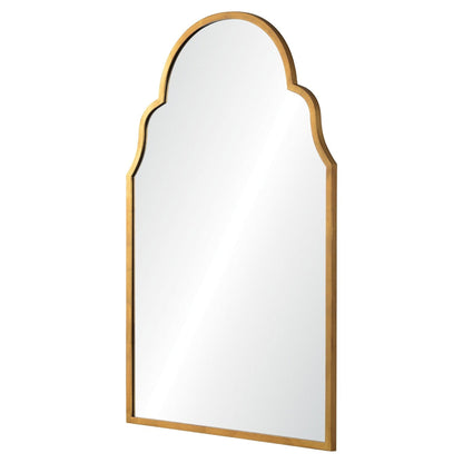 Mirror Home 32" x 52" Hand welded iron arc mirror finished in antiqued gold leaf.