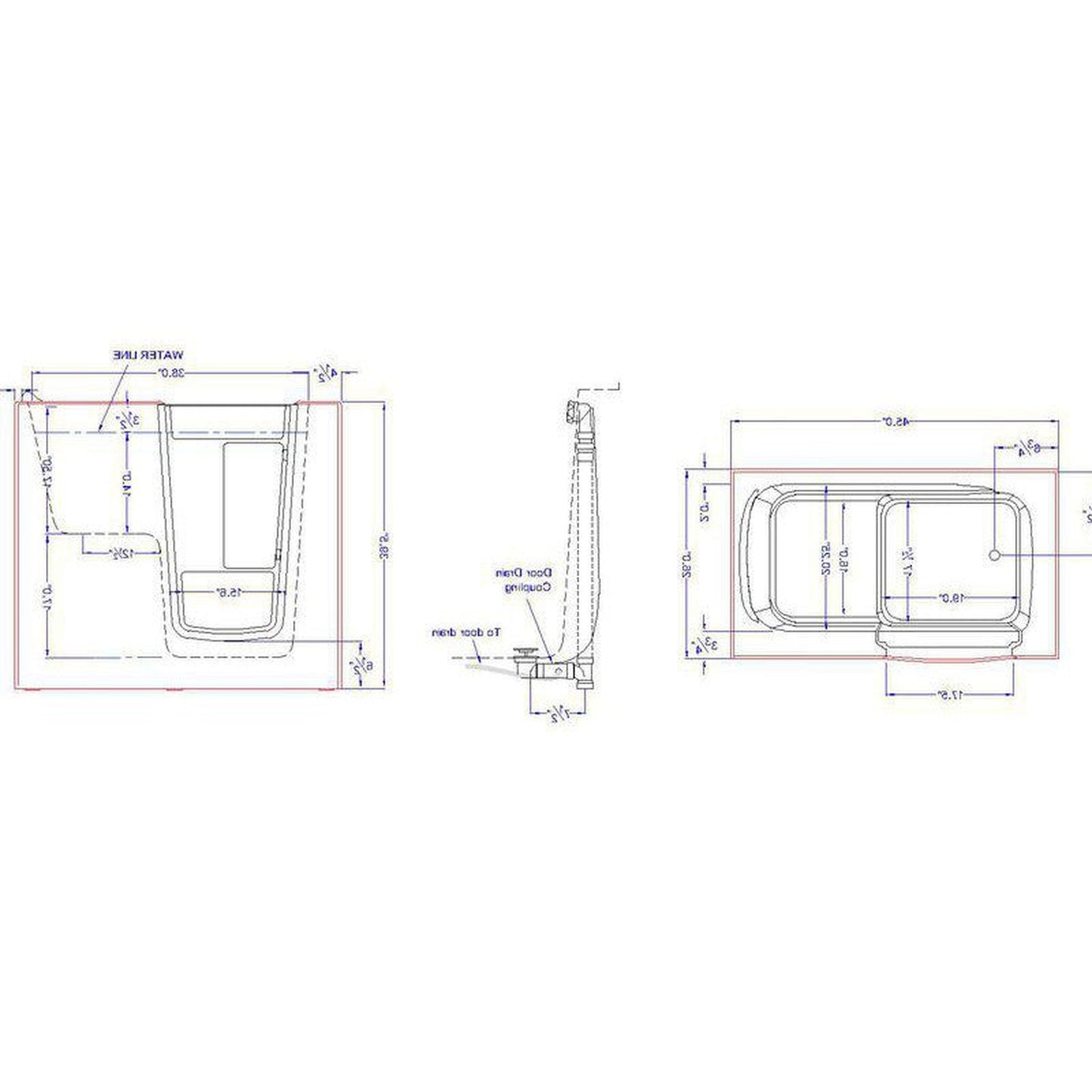 Mobility Bathworks 26"W x 46"L x 38"H Walk-In Right Hand Air Jetted Tub - White