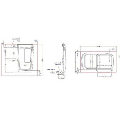 Mobility Bathworks 26"W x 46"L x 38"H Walk-In Right Hand Air Jetted Tub - White