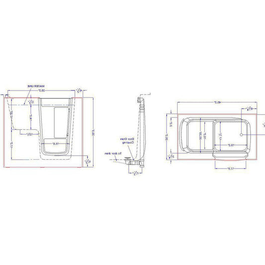 Mobility Bathworks 26"W x 46"L x 38"H Walk-In Right Hand Air Jetted Tub - White