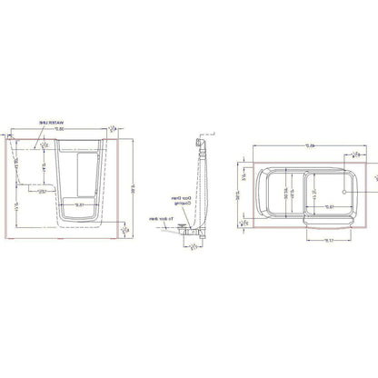 Mobility Bathworks 26"W x 46"L x 38"H Walk-In Right Hand Water Jetted Tub