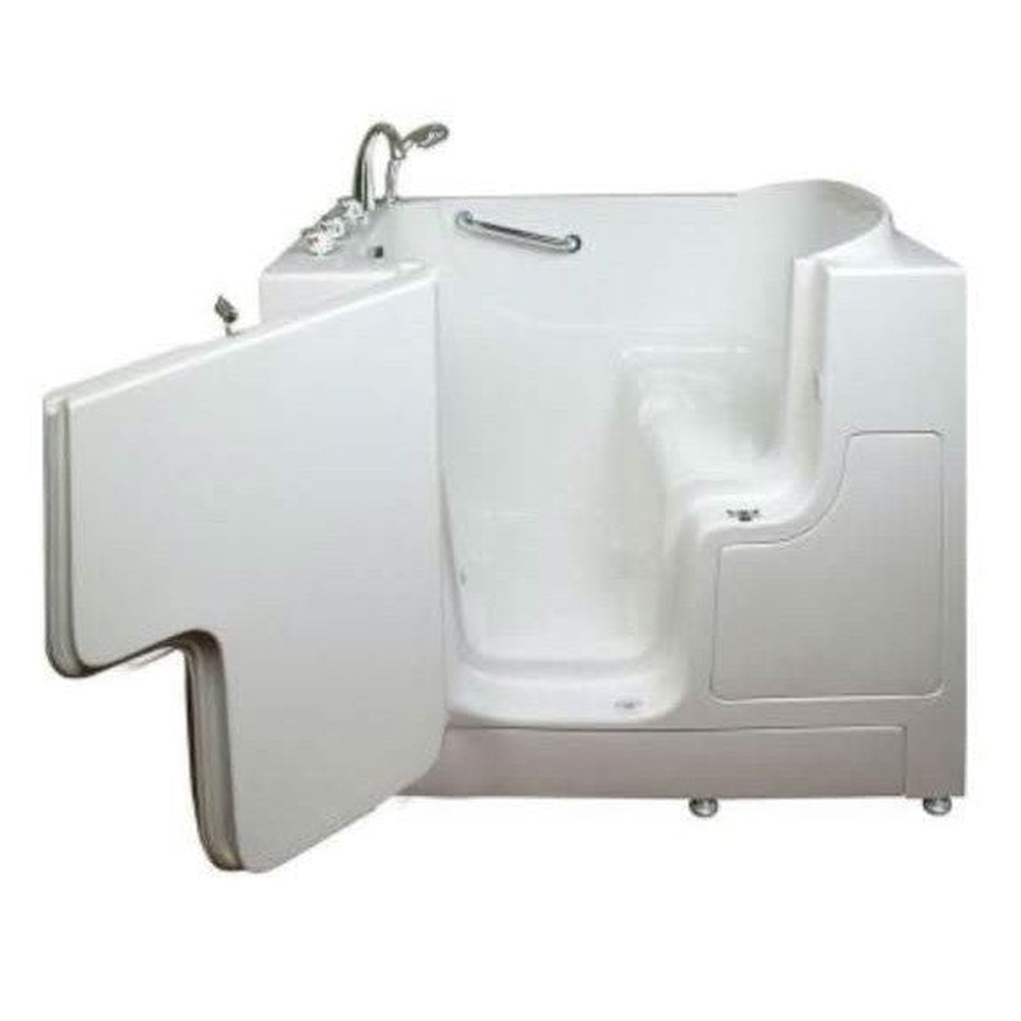 Mobility Bathworks 30"W x 52"L x 41"H Walk-In Left Hand Soaker Tub Wheelchair Accessible - White