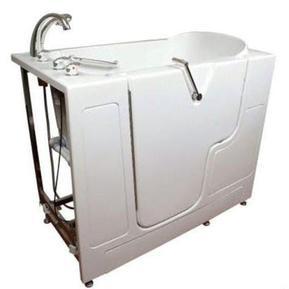 Mobility Bathworks 30"W x 52"L x 41"H Walk-In Left Hand Water Jetted Tub - White