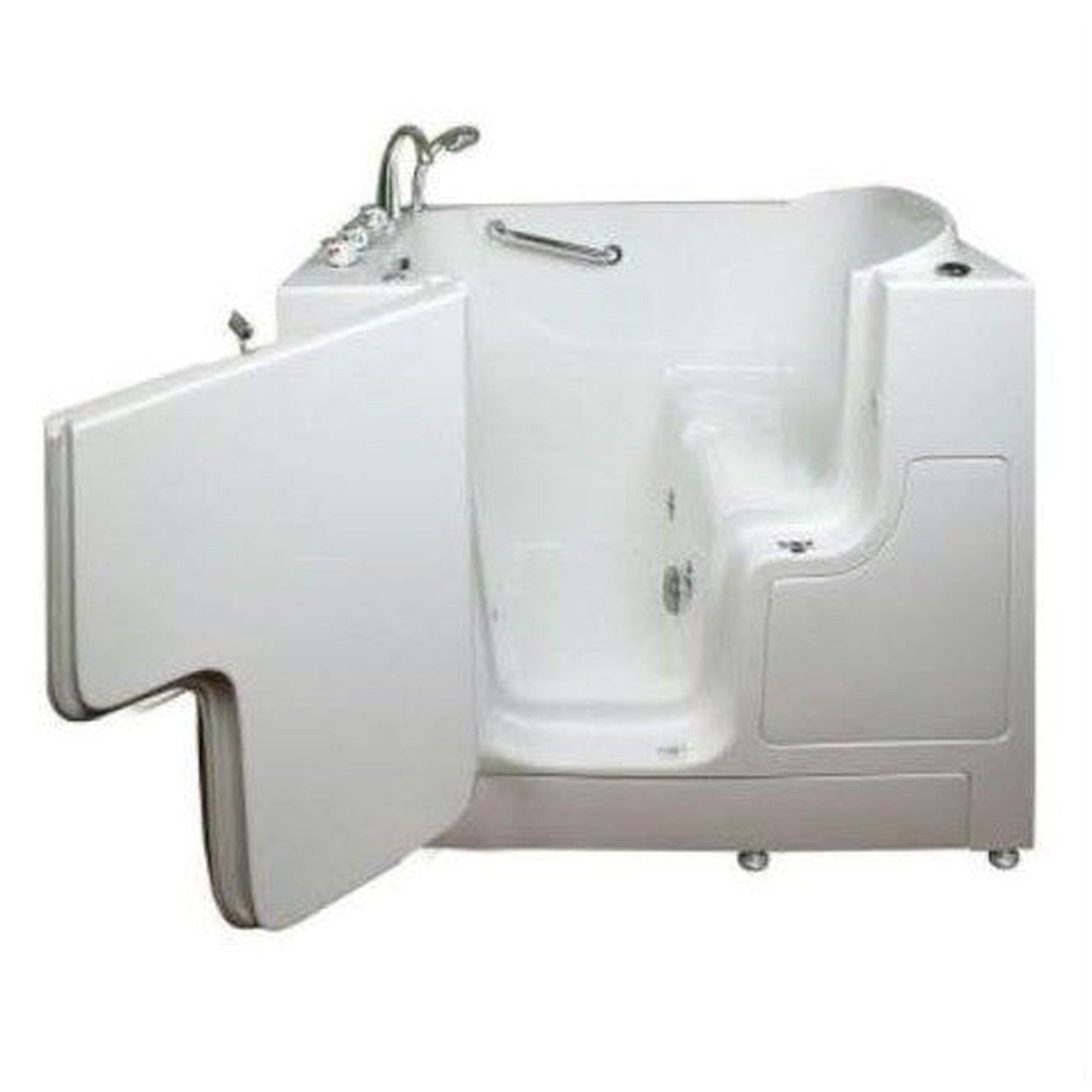 Mobility Bathworks 30"W x 52"L x 41"H Walk-In Left Hand Water Jetted Tub - White