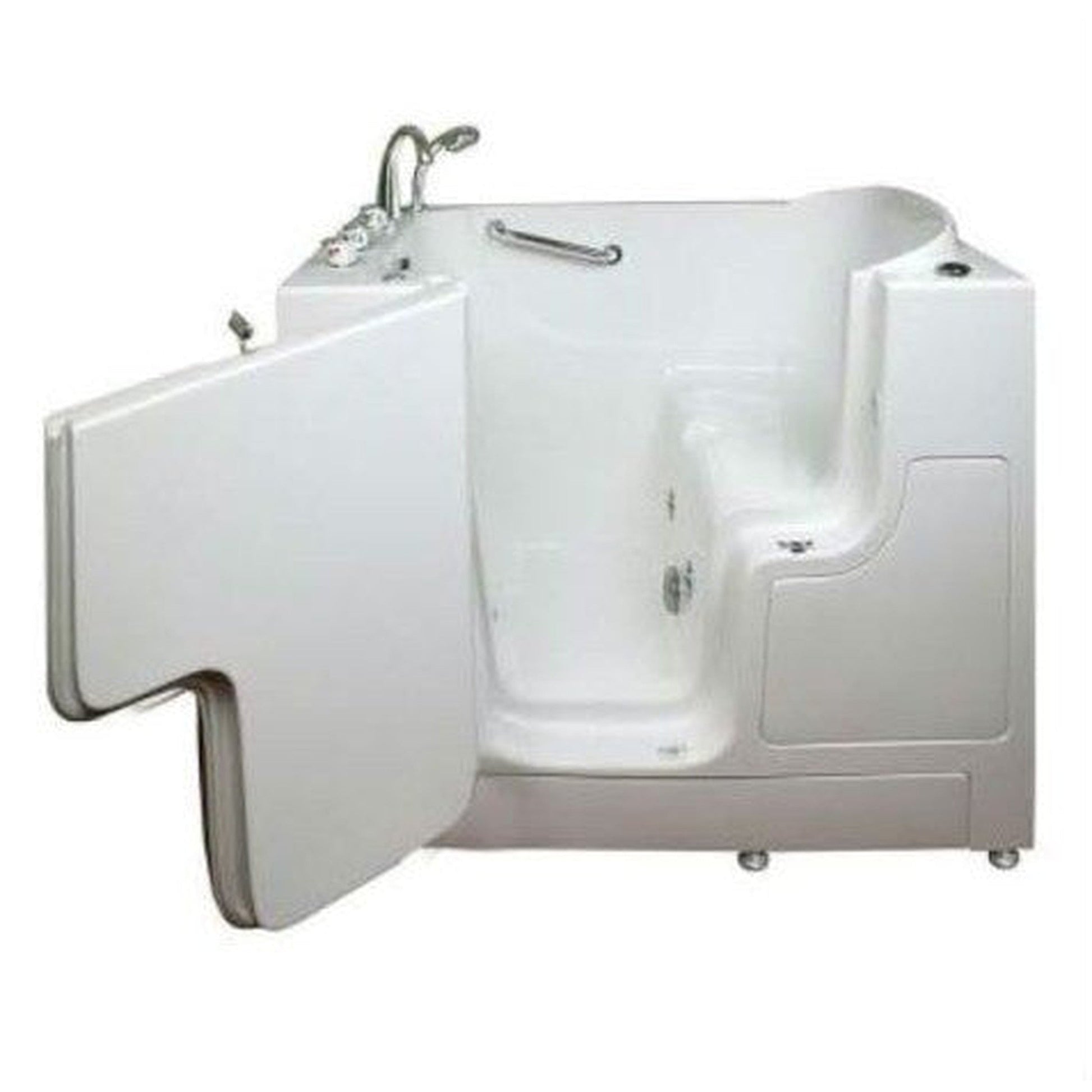 Mobility Bathworks 30"W x 52"L x 41"H Walk-In Left Hand Water Jetted Tub - White