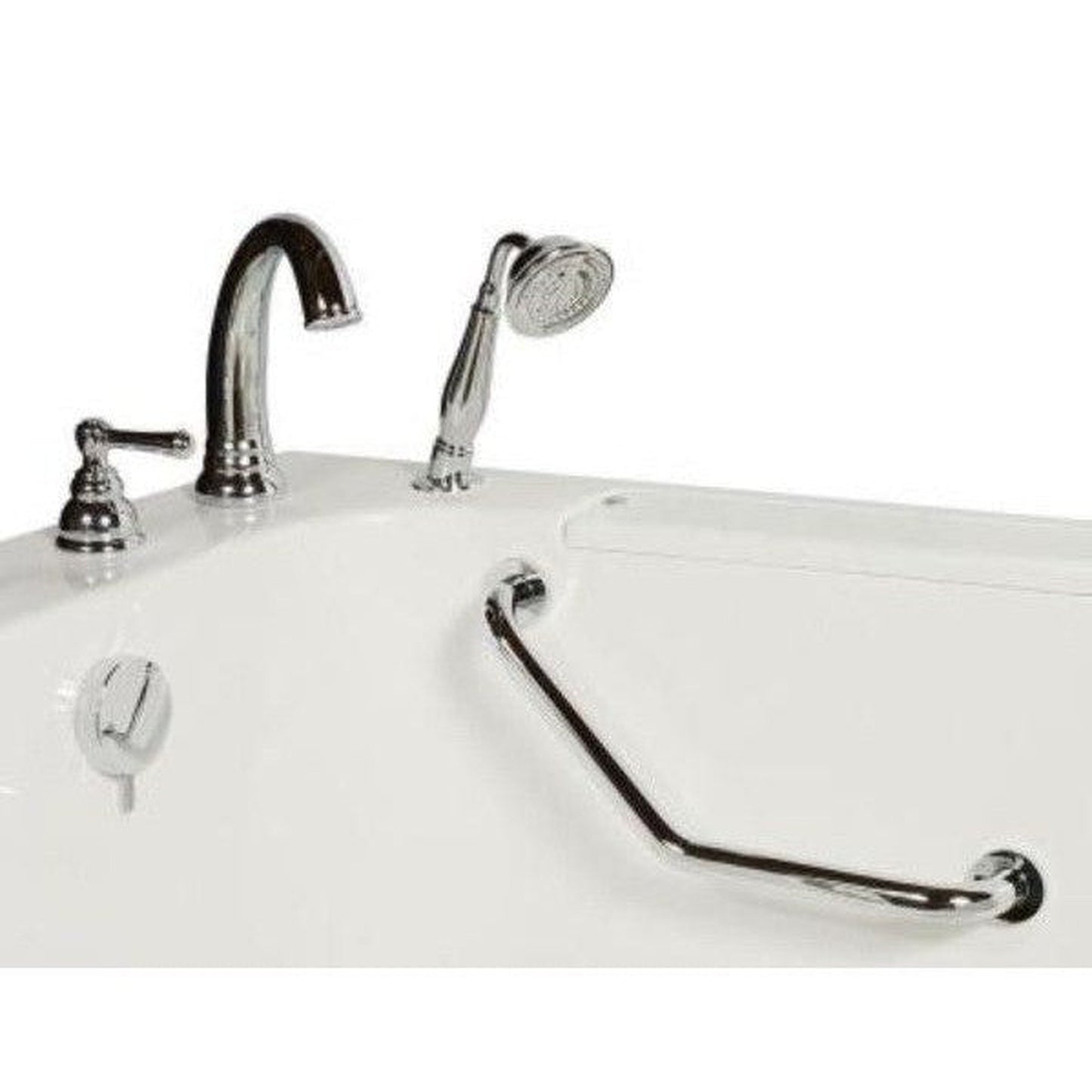 Mobility Bathworks 32"W x 52"L x 41"H Walk-In Left Hand Soaker Tub Wheelchair Accessible - White