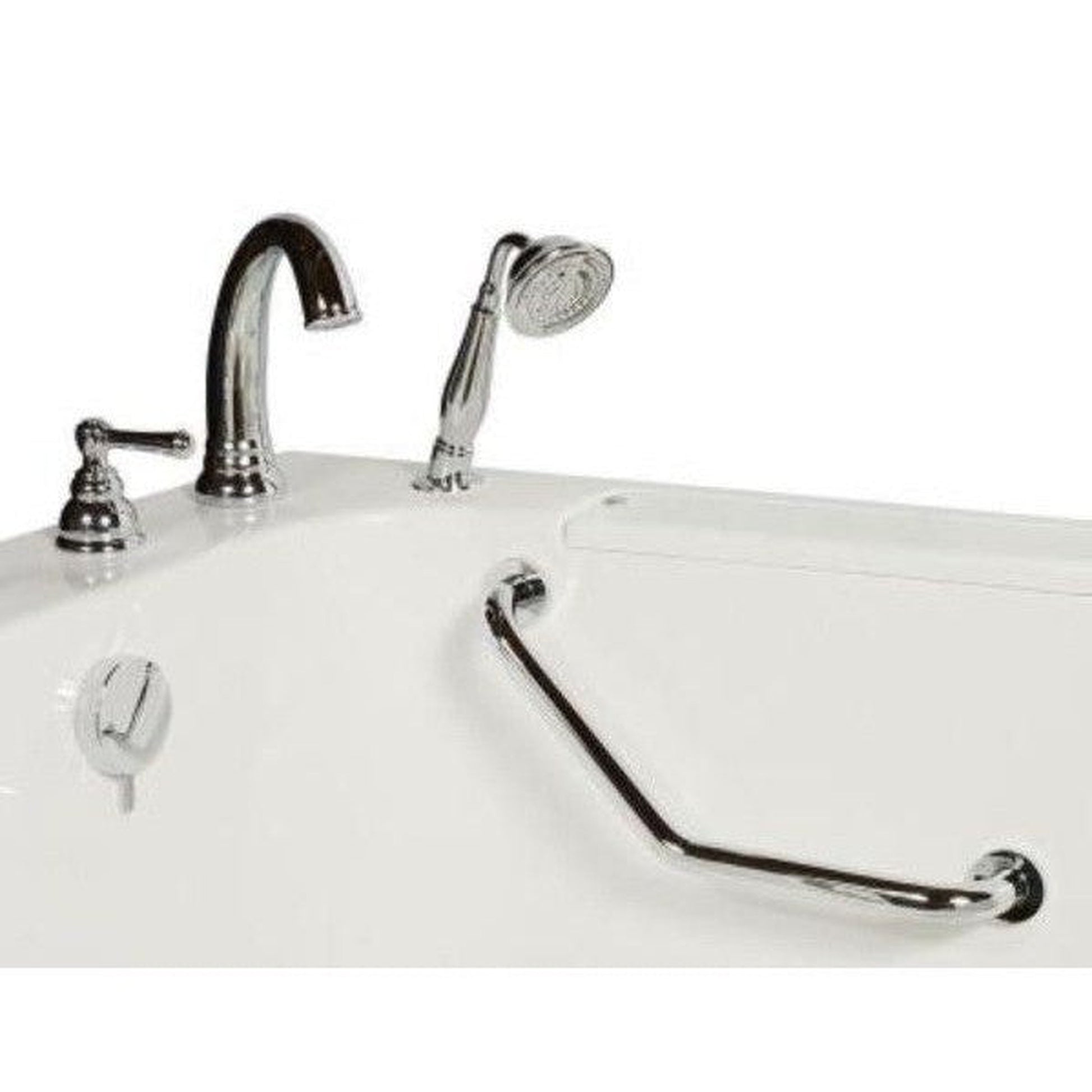 Mobility Bathworks 32"W x 52"L x 41"H Walk-In Left Hand Soaker Tub Wheelchair Accessible - White