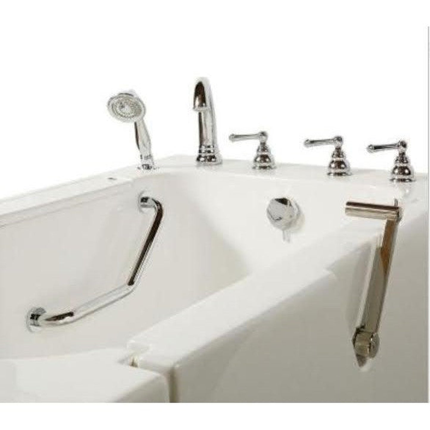 Mobility Bathworks 32"W x 52"L x 41"H Walk-In Right Hand Water Jetted Wheelchair Accessible Tub - White
