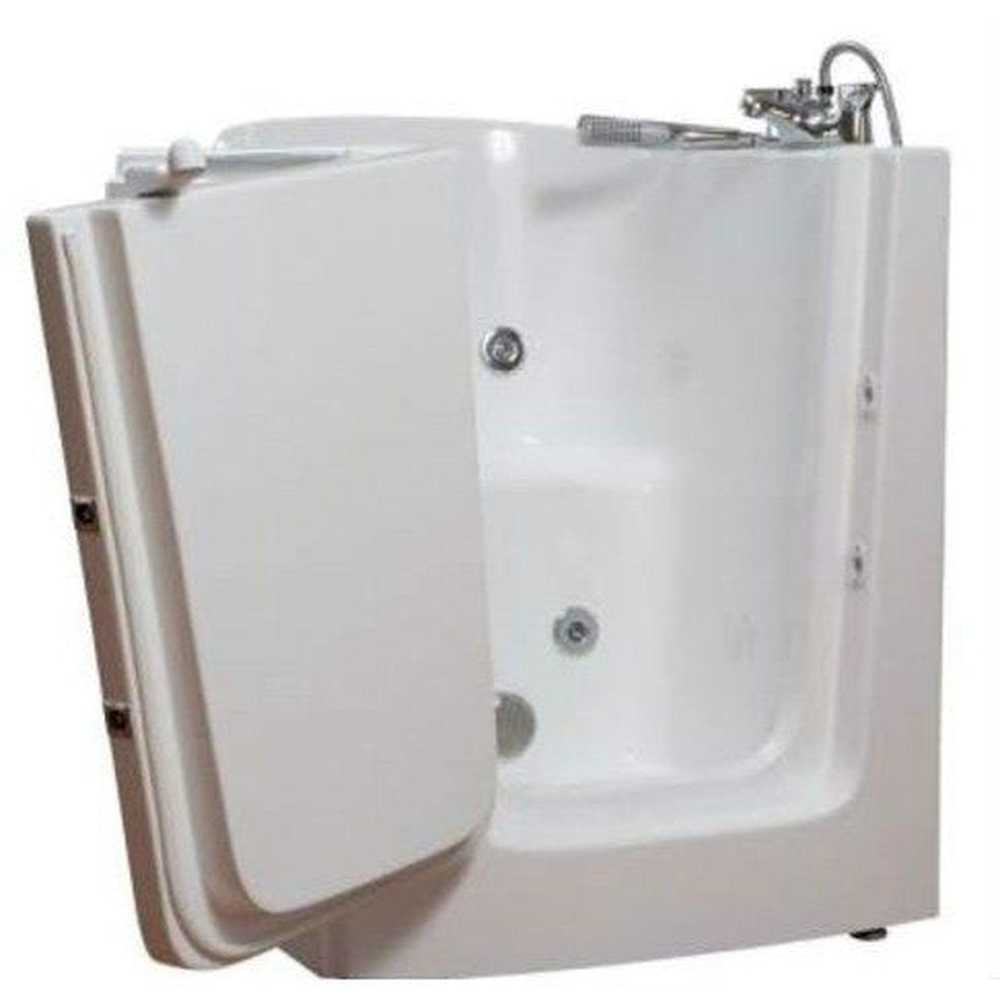 Mobility Bathworks 33"W x 38"L x 40"H Walk-In Left Hand Water Jetted Tub -White