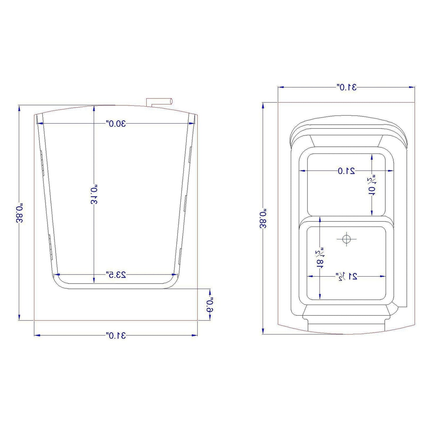 Mobility Bathworks 33"W x 38"L x 40"H Walk-In Left Hand Water Jetted Tub -White