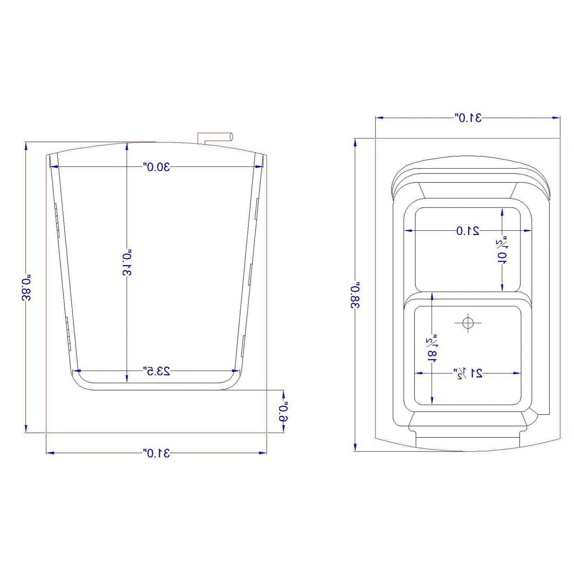 Mobility Bathworks 33"W x 38"L x 40"H Walk-In Left Hand Water Jetted Tub -White