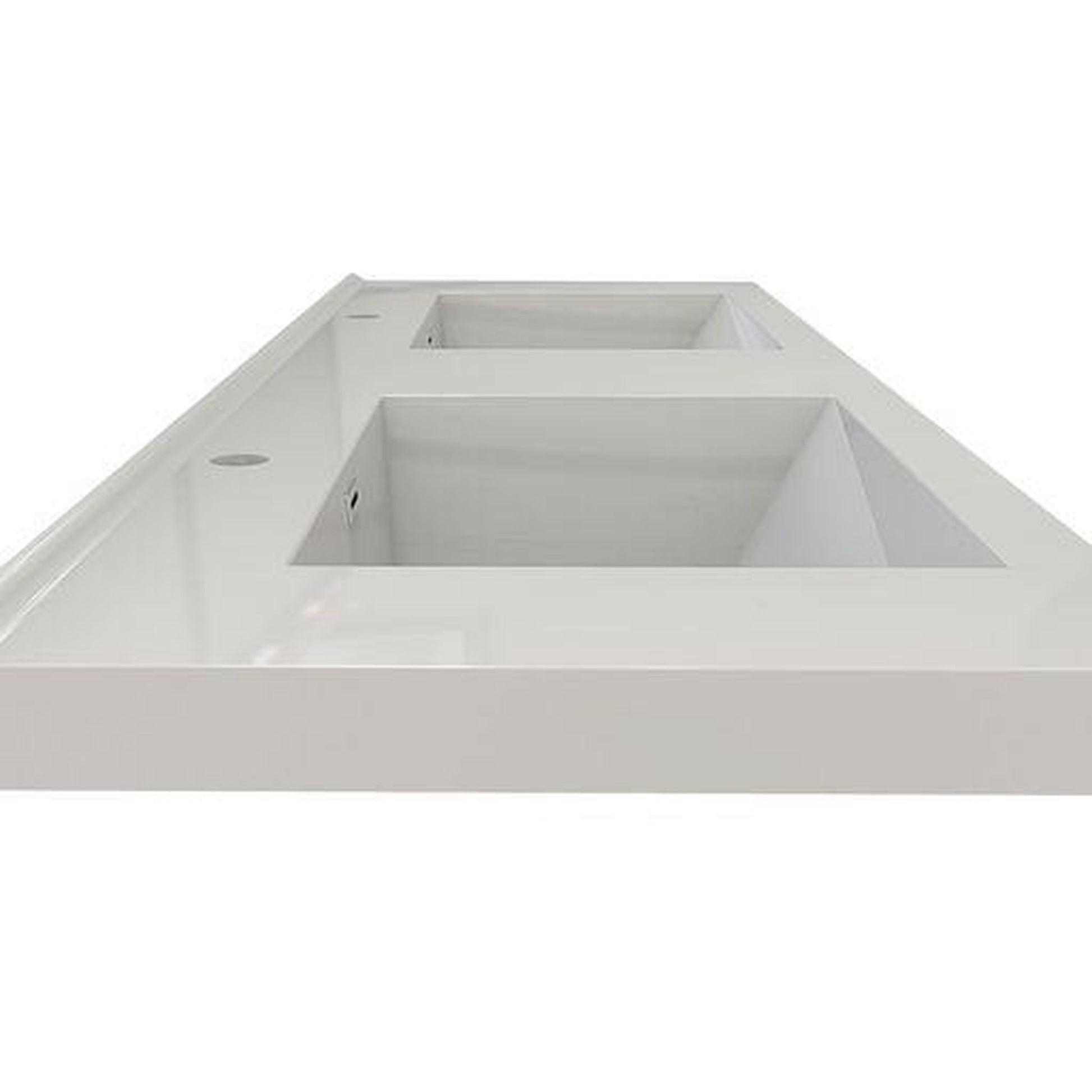 Moreno Bath Sage 72" 3-Piece High Gloss White Wall-Mounted Modern Vanity With Double Reinforced White Acrylic Sinks