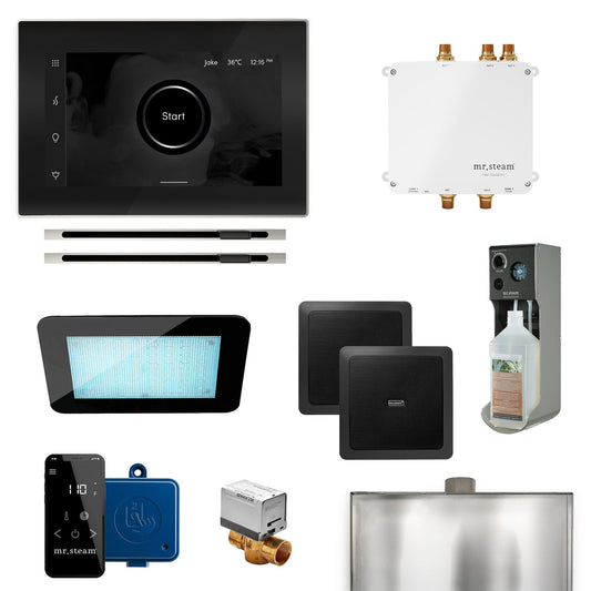 MrSteam Bliss Max 24" Linear Programmable Steam Generator Control Kit With iSteamX Control and Linear Steamhead in Black Polished Nickel