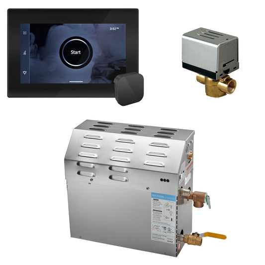 MrSteam MS (iSteamX) 24" 7.5 kW (7500 W) Steam Shower Generator Package with iSteamX Control in Black Matte Black