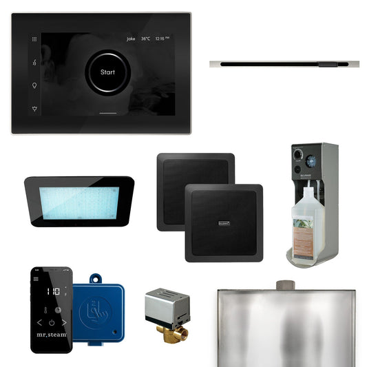 MrSteam XDream Linear 22" Programmable Steam Generator Control Kit With iSteamX Control and Linear Steamhead in Black Polished Nickel