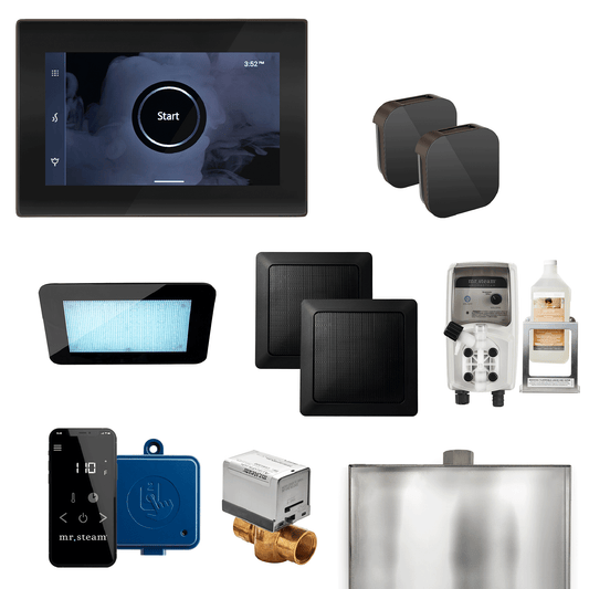 MrSteam XDream Max 36" Steam Shower Control Package with iSteamX Control and Aroma Glass SteamHead in Black Oil Rubbed Bronze