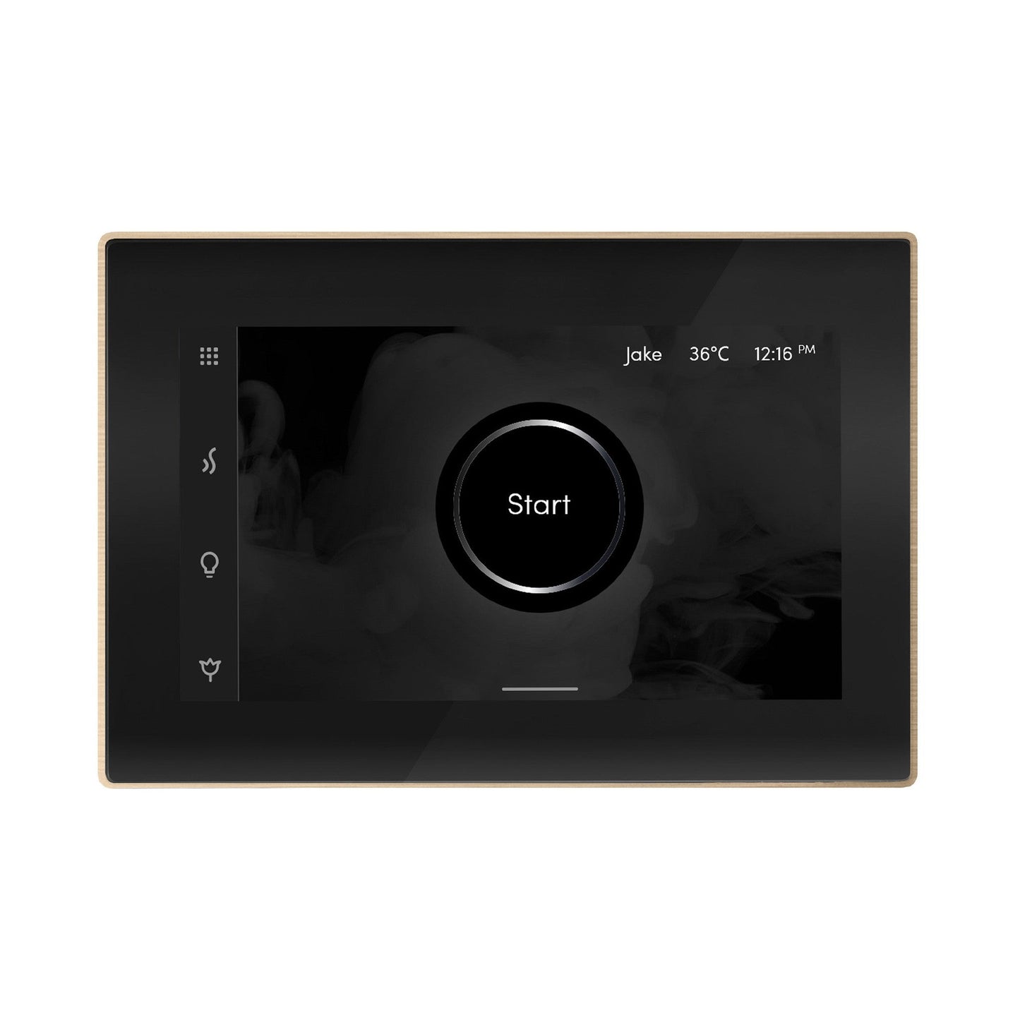 MrSteam iSteamX 12" Steam Shower Control and Aroma Glass SteamHead in Black Brushed Bronze