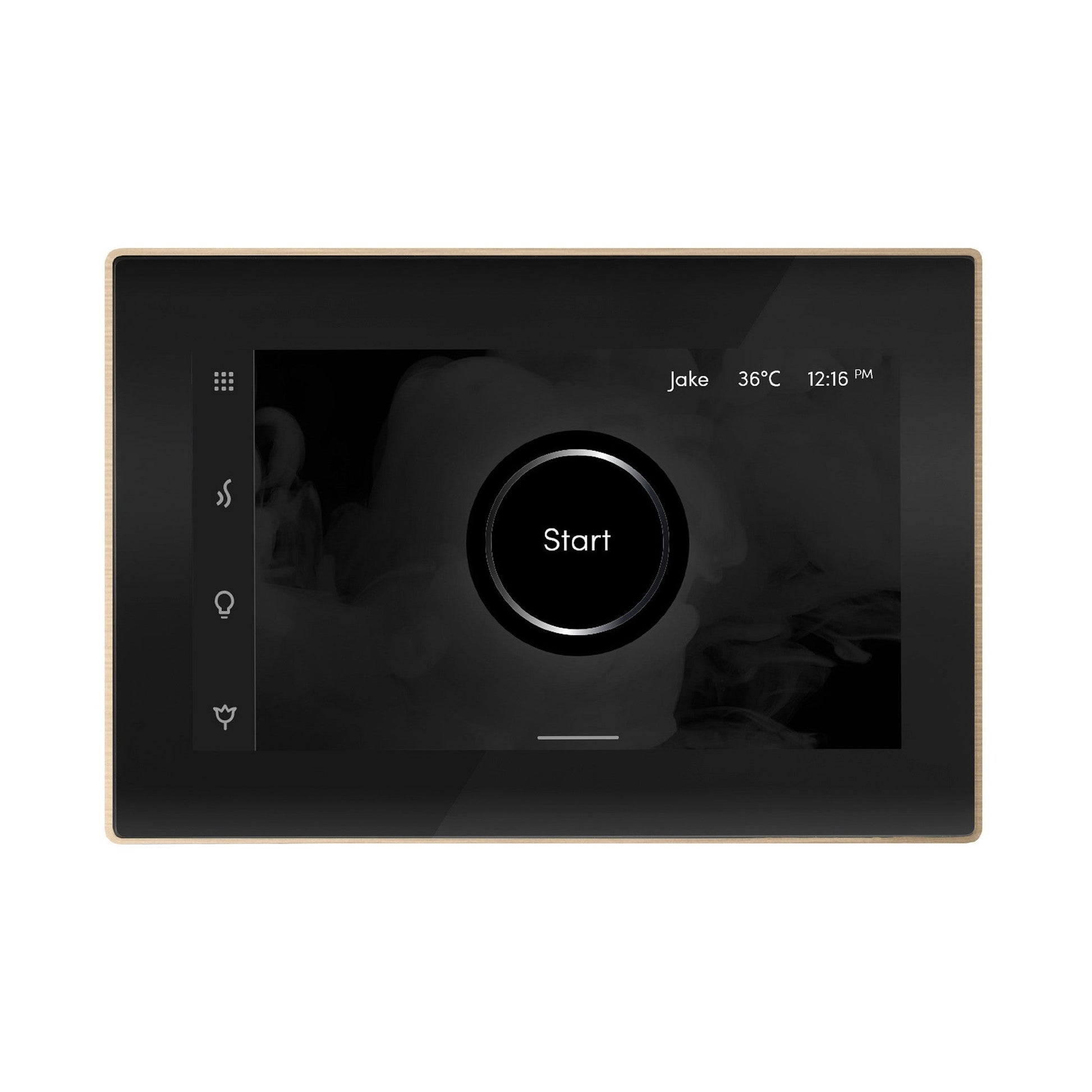 MrSteam iSteamX 12" Steam Shower Control and Aroma Glass SteamHead in Black Brushed Bronze