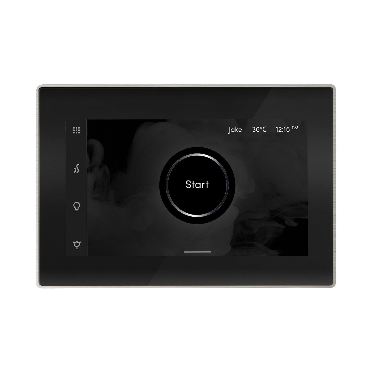MrSteam iSteamX 12" Steam Shower Control and Aroma Glass SteamHead in Black Brushed Nickel