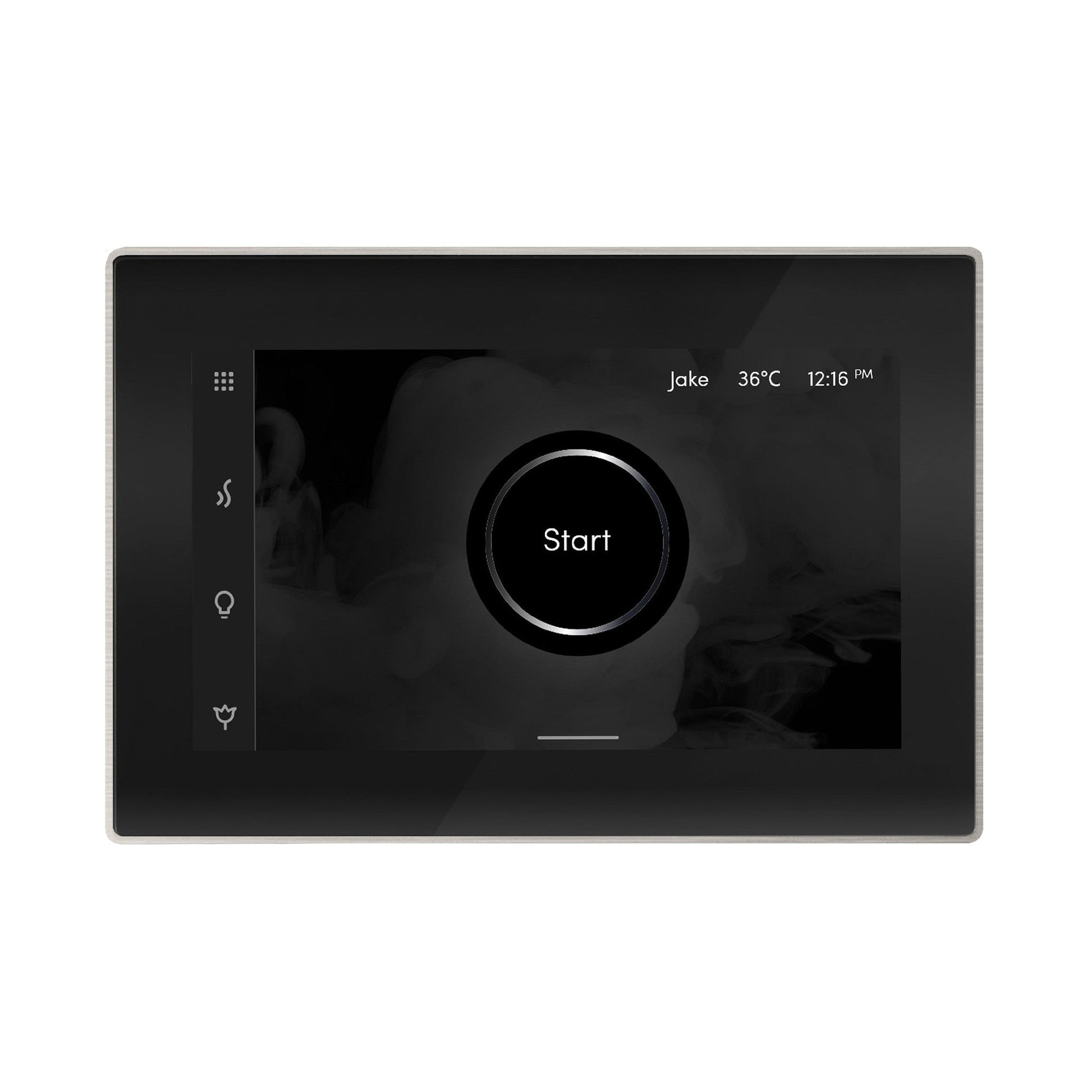 MrSteam iSteamX 12" Steam Shower Control and Aroma Glass SteamHead in Black Brushed Nickel