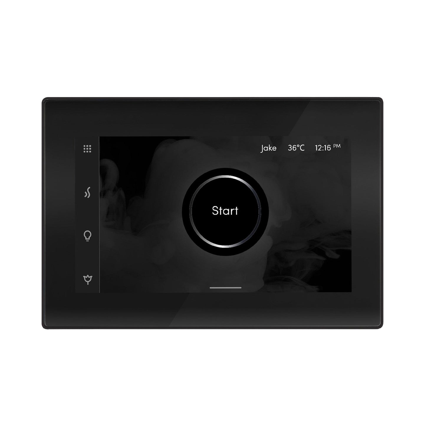 MrSteam iSteamX 12" Steam Shower Control and Aroma Glass SteamHead in Black Matte Black