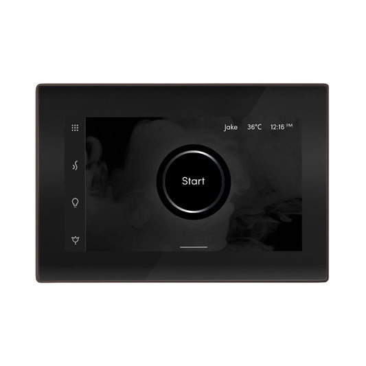 MrSteam iSteamX 12" Steam Shower Control and Aroma Glass SteamHead in Black Oil Rubbed Bronze