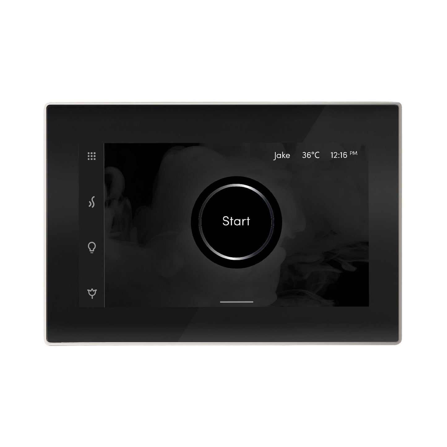 MrSteam iSteamX 12" Steam Shower Control and Aroma Glass SteamHead in Black Polished Nickel
