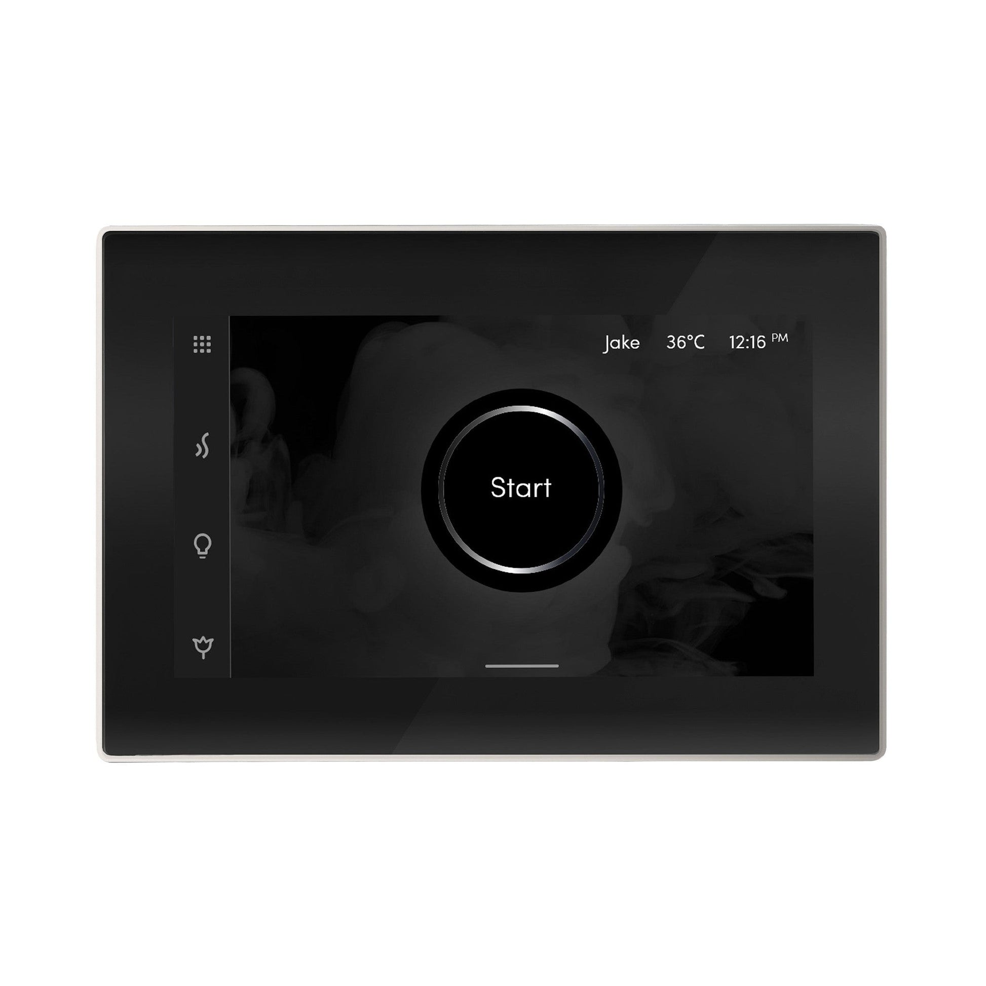 MrSteam iSteamX 12" Steam Shower Control and Aroma Glass SteamHead in Black Polished Nickel