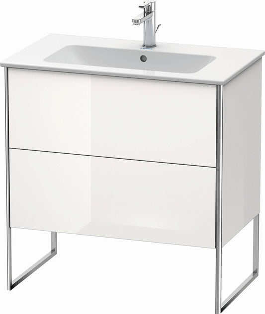 Duravit XSquare 32" White High Gloss Two Drawer Floorstanding Vanity Unit (XS444602222)