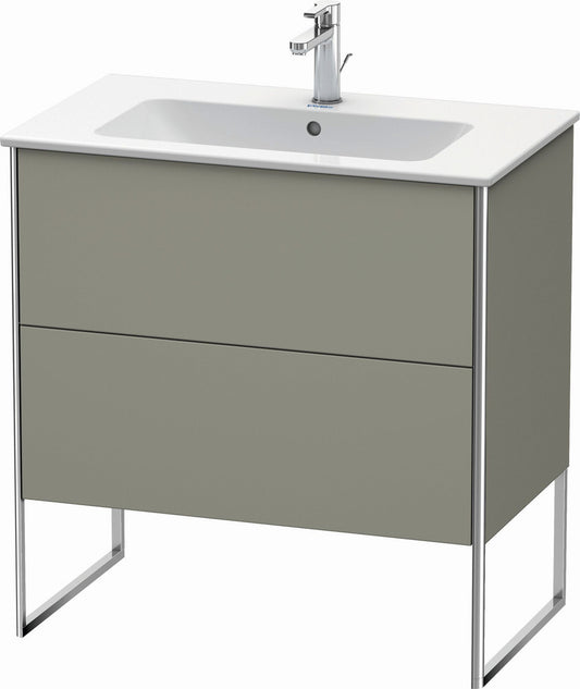 Duravit XSquare 32" Stone Gray Two Drawer Floorstanding Vanity Unit (XS444609292)