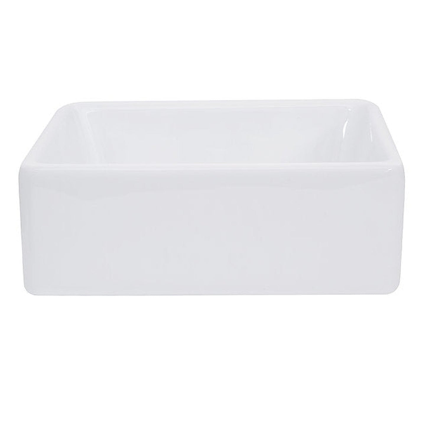 Nantucket Sinks Brant Point 15" W x 15" D Square Porcelain Enamel Glazed White Ceramic Vessel Sink