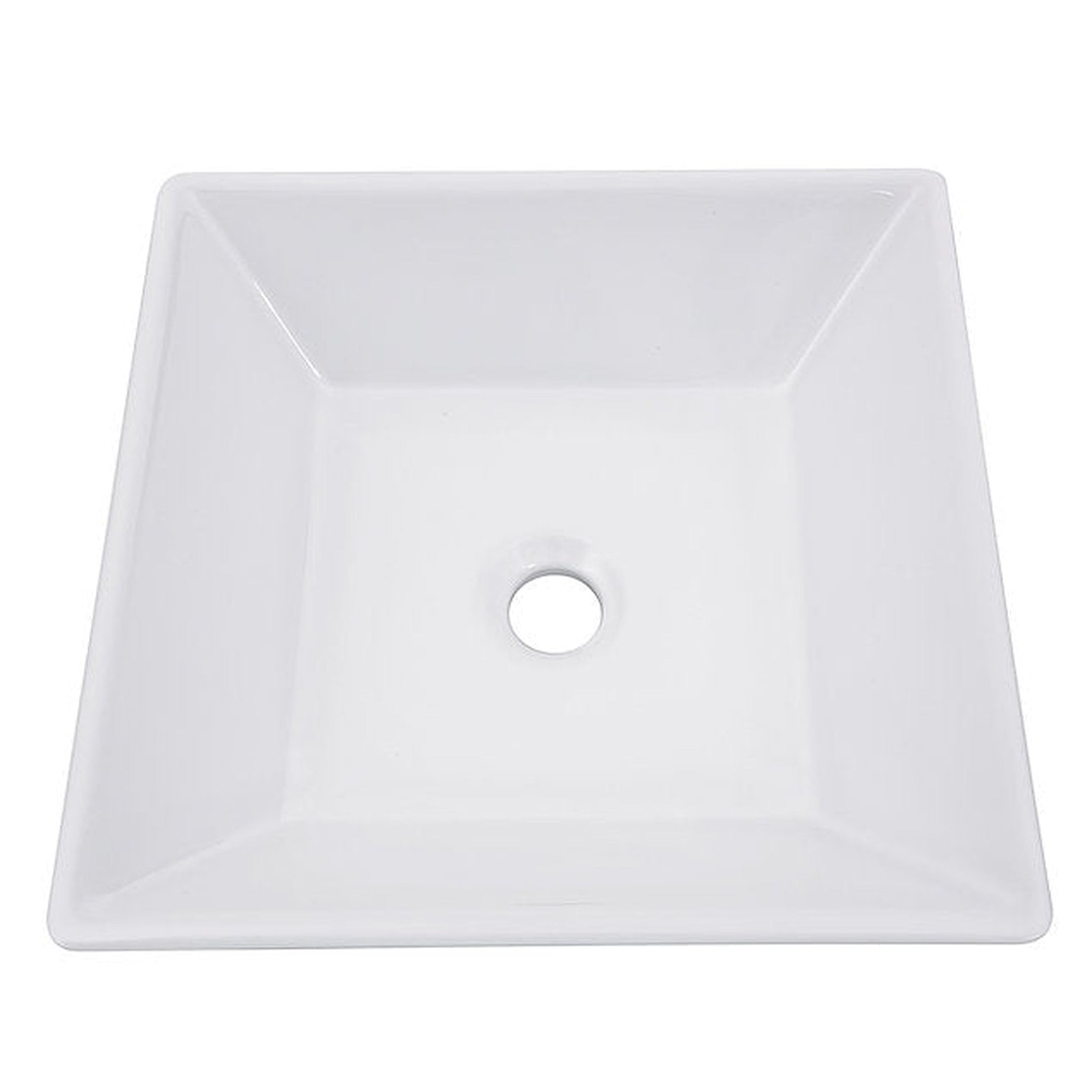 Nantucket Sinks Brant Point 16" W x 16" D Square Porcelain Enamel Glazed Tapered White Ceramic Vessel Sink