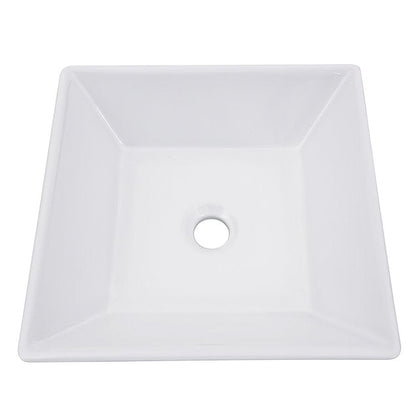 Nantucket Sinks Brant Point 16" W x 16" D Square Porcelain Enamel Glazed Tapered White Ceramic Vessel Sink