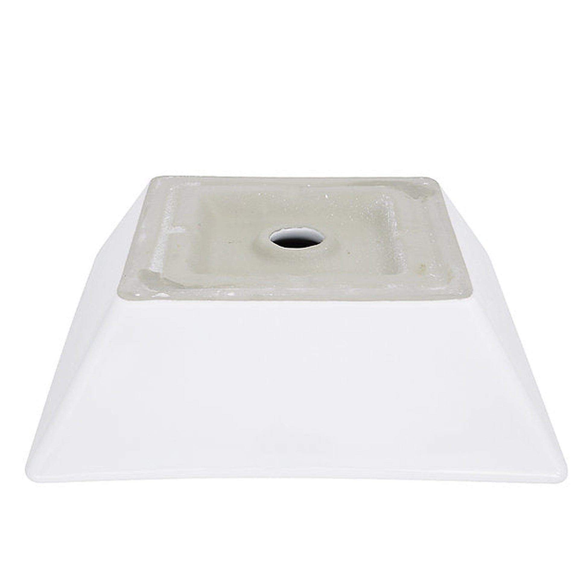 Nantucket Sinks Brant Point 16" W x 16" D Square Porcelain Enamel Glazed Tapered White Ceramic Vessel Sink