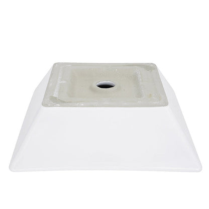 Nantucket Sinks Brant Point 16" W x 16" D Square Porcelain Enamel Glazed Tapered White Ceramic Vessel Sink