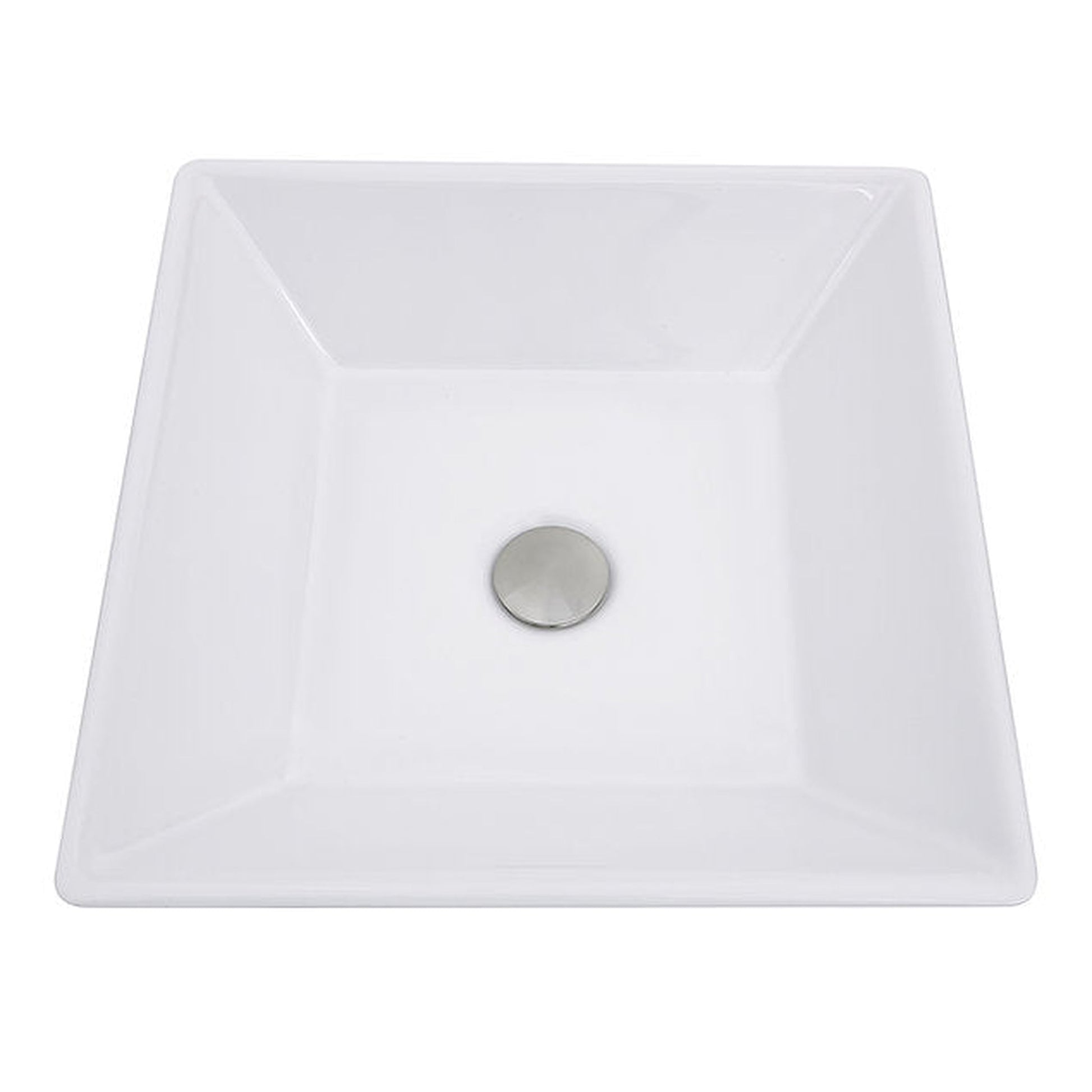 Nantucket Sinks Brant Point 16" W x 16" D Square Porcelain Enamel Glazed Tapered White Ceramic Vessel Sink