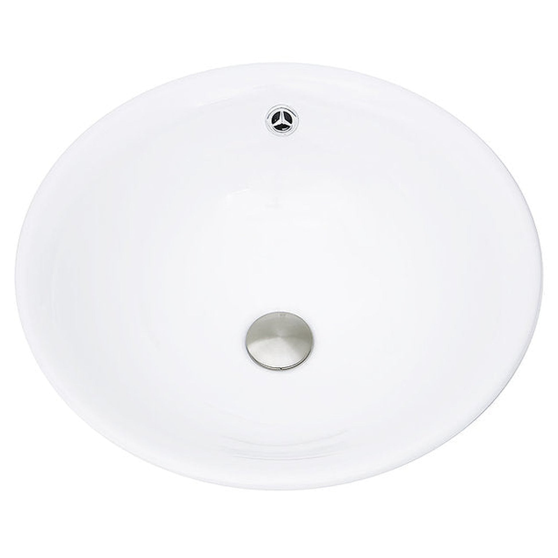 Nantucket Sinks Brant Point 17" Round Curved Porcelain Enamel Glazed White Ceramic Vessel Sink With Overflow
