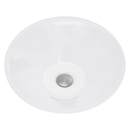 Nantucket Sinks Brant Point 17" Round Low-Profile Porcelain Enamel Glazed White Ceramic Vessel Sink