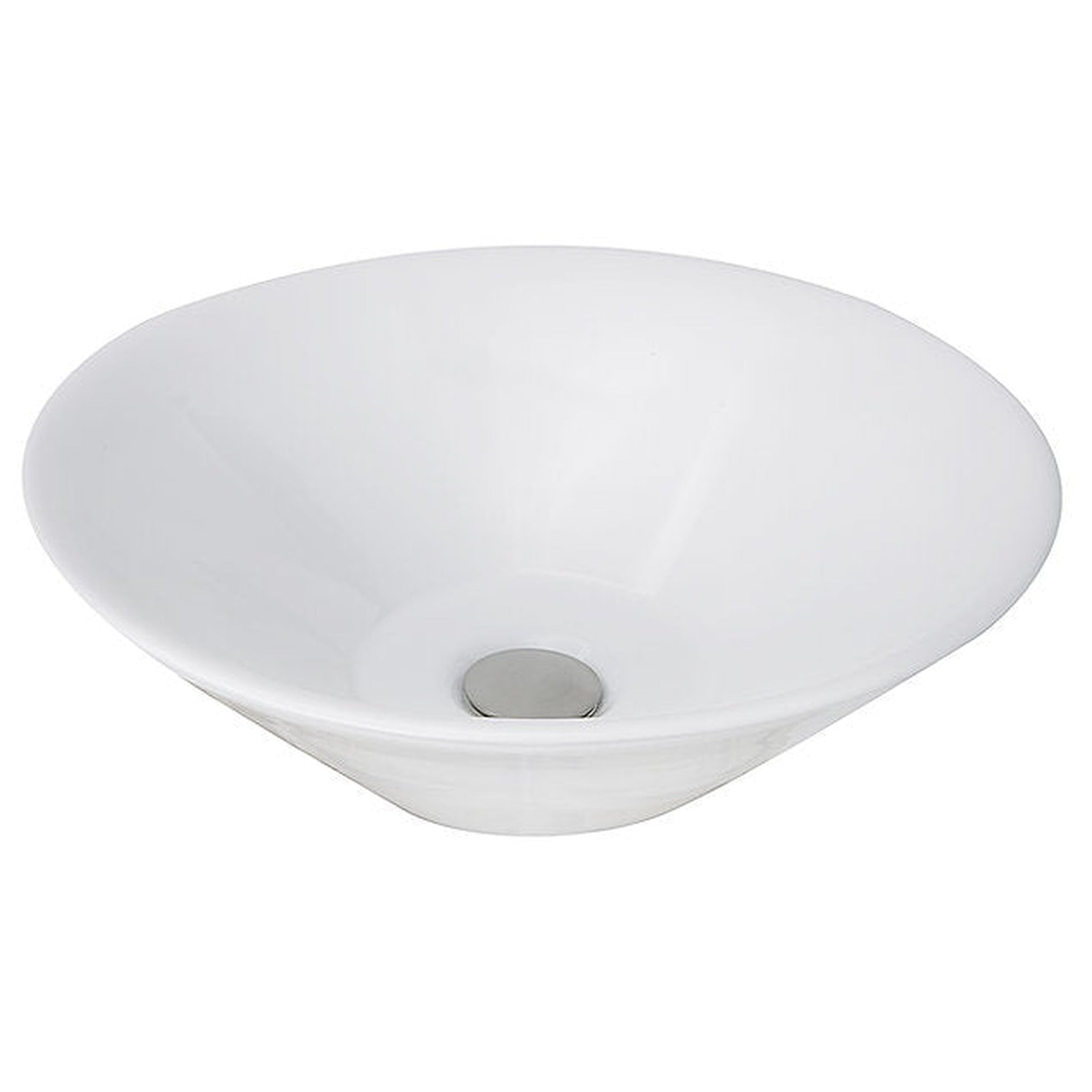 Nantucket Sinks Brant Point 17" Round Low-Profile Porcelain Enamel Glazed White Ceramic Vessel Sink