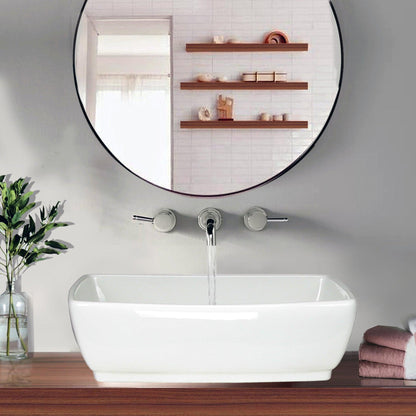 Nantucket Sinks Brant Point 19" W x 13" D Rectangular Porcelain Enamel Glazed White Ceramic Vessel Sink