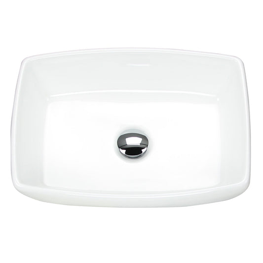 Nantucket Sinks Brant Point 19" W x 13" D Rectangular Porcelain Enamel Glazed White Ceramic Vessel Sink