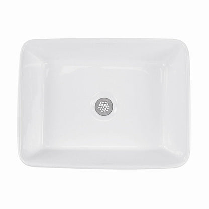 Nantucket Sinks Brant Point 19" W x 15" D Rectangular Porcelain Enamel Glazed White Ceramic Vessel Sink