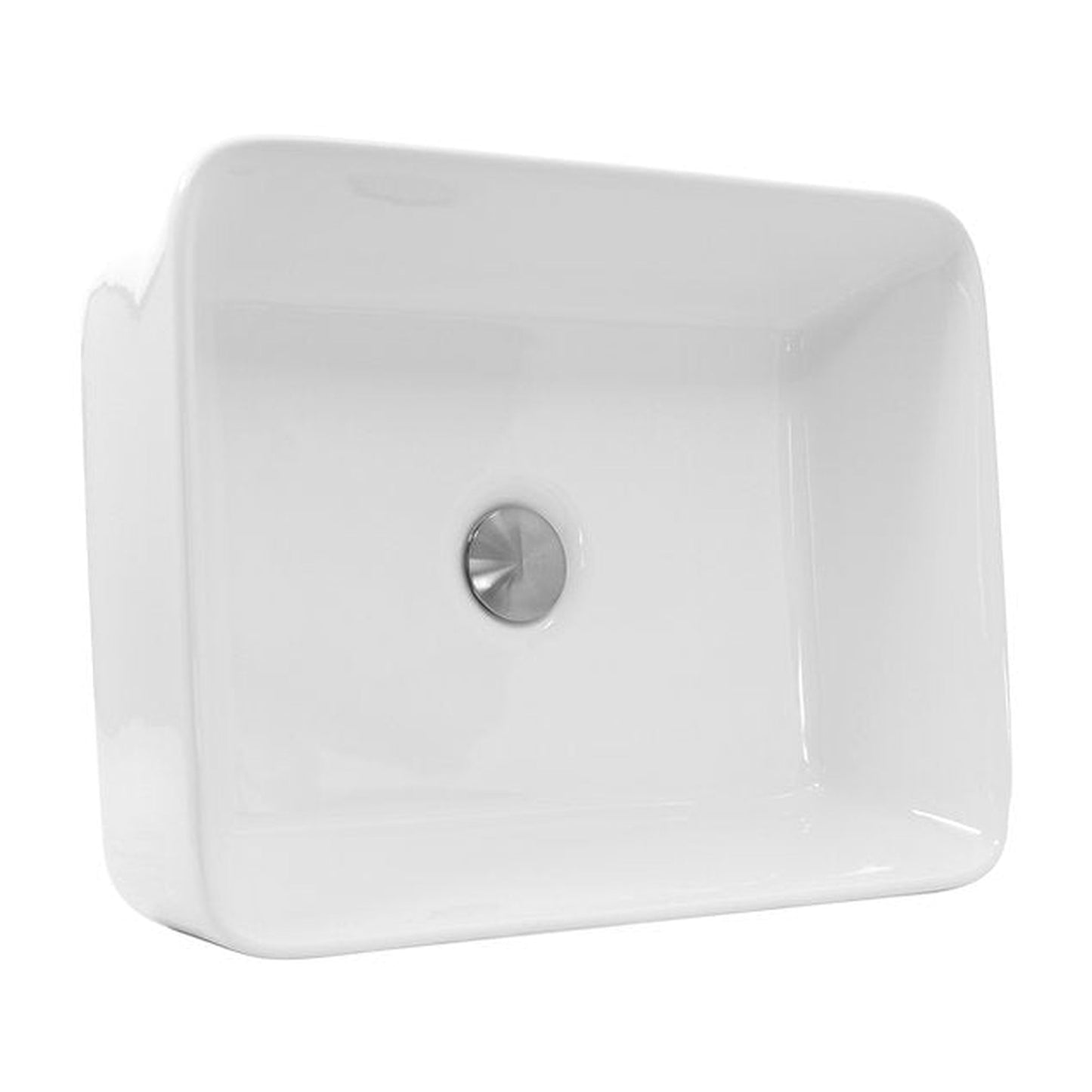 Nantucket Sinks Brant Point 19" W x 15" D Rectangular Porcelain Enamel Glazed White Ceramic Vessel Sink