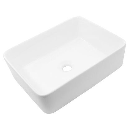 Nantucket Sinks Brant Point 19" W x 15" D Rectangular Porcelain Enamel Glazed White Ceramic Vessel Sink